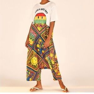 FARM Rio FARM RIO M MIXED SCARVES SMILEY JUMPSUIT size XL NWT